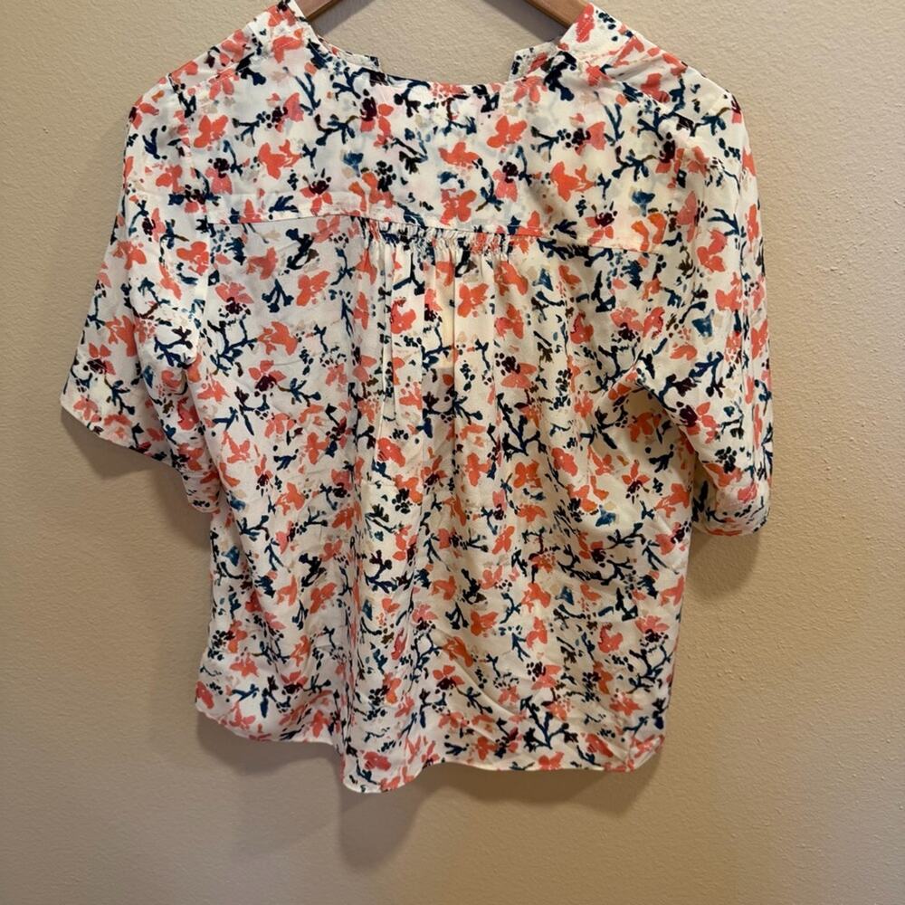NWT Ulla Johnson White Pink Floral Silk Blouse Top 2 - Picture 4 of 11